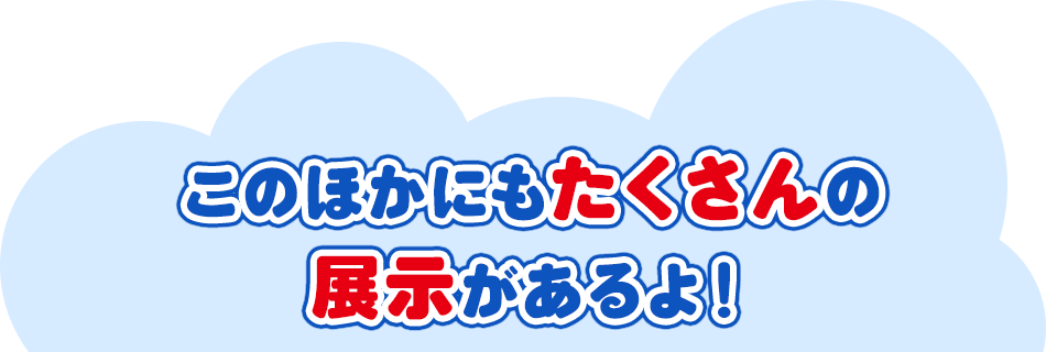 このほかにもたくさんの 展示があるよ！ 